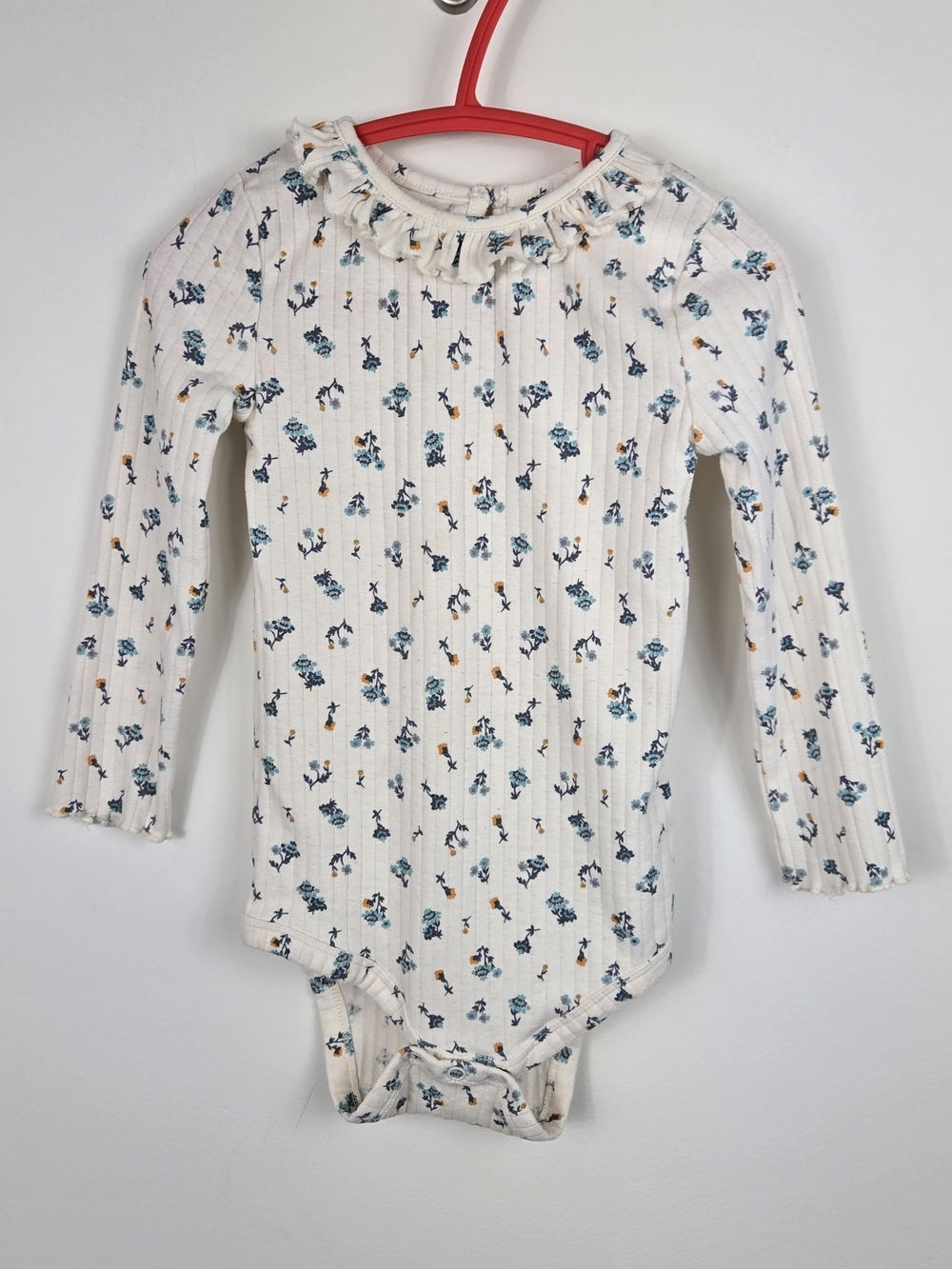 Joe Fresh Baby Floral Ribbed Long Sleeve Bodysuit 18-24 Months Cottagecore